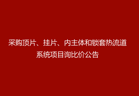 华亿买球采购顶片、挂片、内主体和锁套热流道系统项目询比价公告