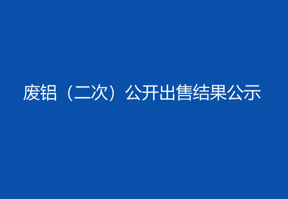 华亿买球废铝（二次）公开出售结果公示